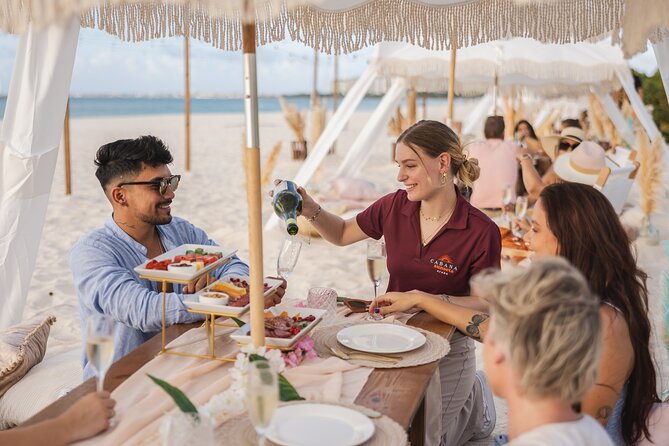 Aruba Eagle Beach Romantic Sunset Picnic in a Luxury Cabana - Moving from the cabana to the beach umbrella