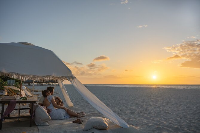Aruba Eagle Beach Romantic Sunset Picnic in a Luxury Cabana - Charcuterie, sparkling wine, and a light beach meal