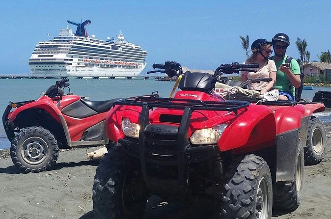 ATV Quads Let's Ride Shore Excursion - Amber Cove & Taino Bay - Returning by safari-style vehicle with a rum drink