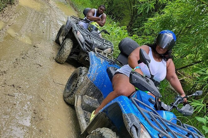ATV Riding in Rainforest & Ricks Cafe from Montego Bay - ATV Trails, Greenery, Birds, and a River Stop