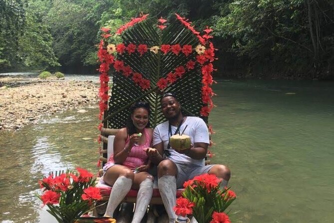 Bamboo River Rafting Limestone Foot Massage in Montego Bay Ja. - Boarding the bamboo raft at Lethe
