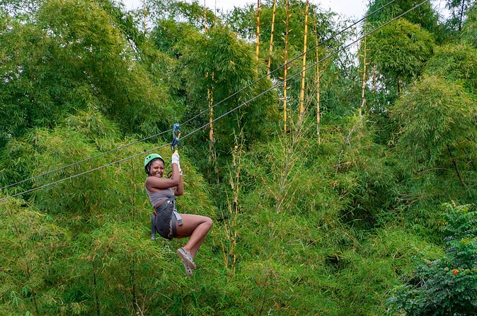 Bambuza ATV, Zipline and Horseback Adventure from Negril - Ziplining among bamboo and water