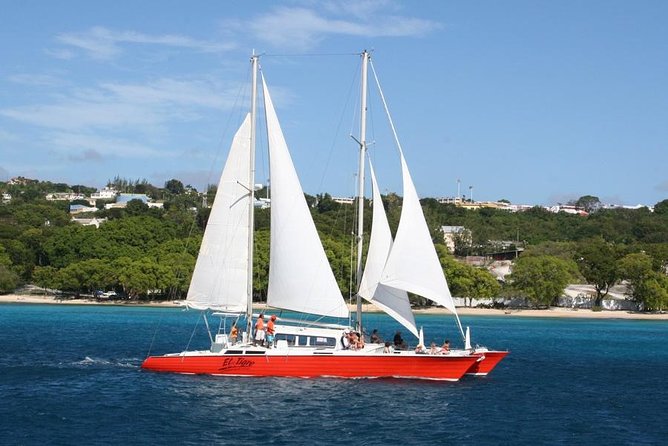 Barbados Catamaran Turtle and Shipwreck Snorkeling Cruise - Sailing west from Bridgetown on El Tigre