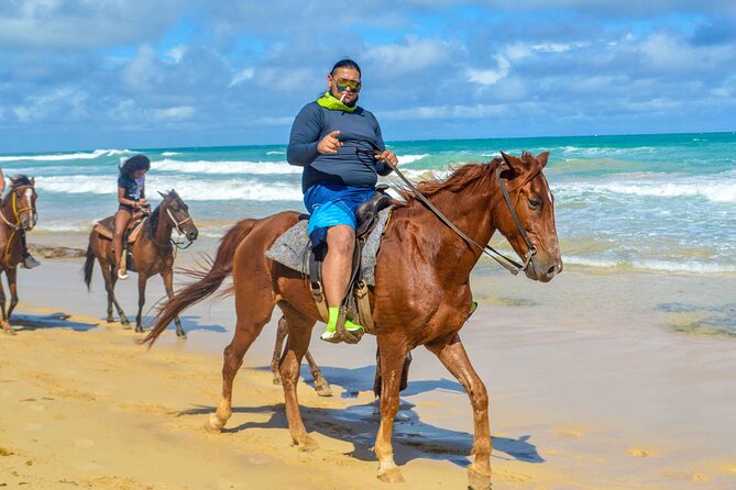Beach Sunset on Horse Riding in Punta Cana(Private Option) - Riding along the beach at sunset