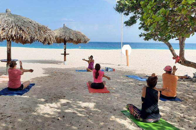 Beach Yoga, Sound Bath & meditation, all levels welcome - What the Eagle Beach Setting Adds
