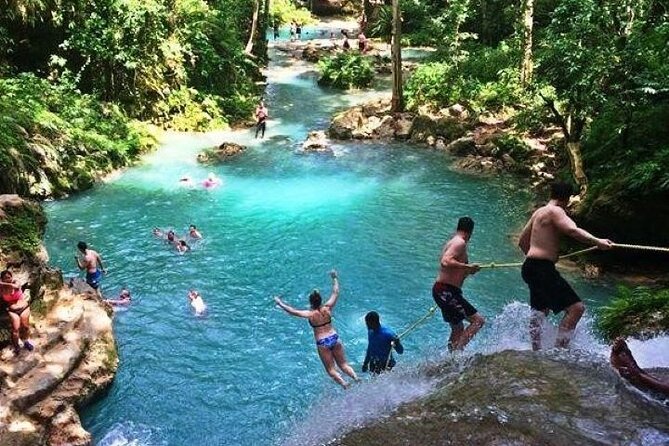 Blue Hole and Dunn’s River Falls Tour with Lunch and Cocktails at Reggae Hill - Blue Hole: a natural start with a little nerve