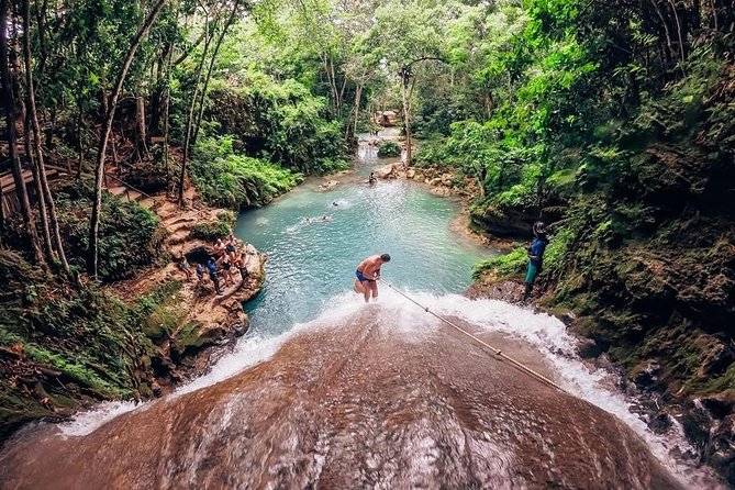 Blue Hole and River Tubing Combo from Ocho Rios - Blue Hole first: waterfalls, pools, and a slippery climb
