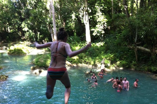 Dunn's River Falls & Blue Hole Combo Tour from Ocho Rios - Blue Hole, rope swings, and jungle caves