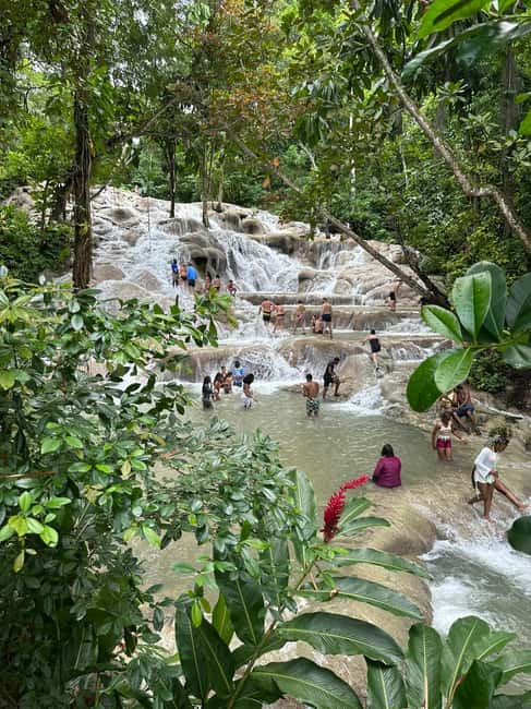 Dunn's River Falls, Bob Marley 9 Mile - Optional Lagoon Tour - Climbing Dunn’s River Falls from pool to pool