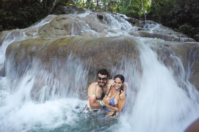 Exhilarating Dunn's River Falls Guided Tour from Ocho Rios hotels - The lagoon stop and the best way to handle the water