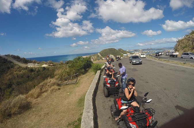 For hotel guests: Guided ATV Tour Dutch/French St. Maarten - Highlights & Beach - The water walk, iguanas, and other changing stops