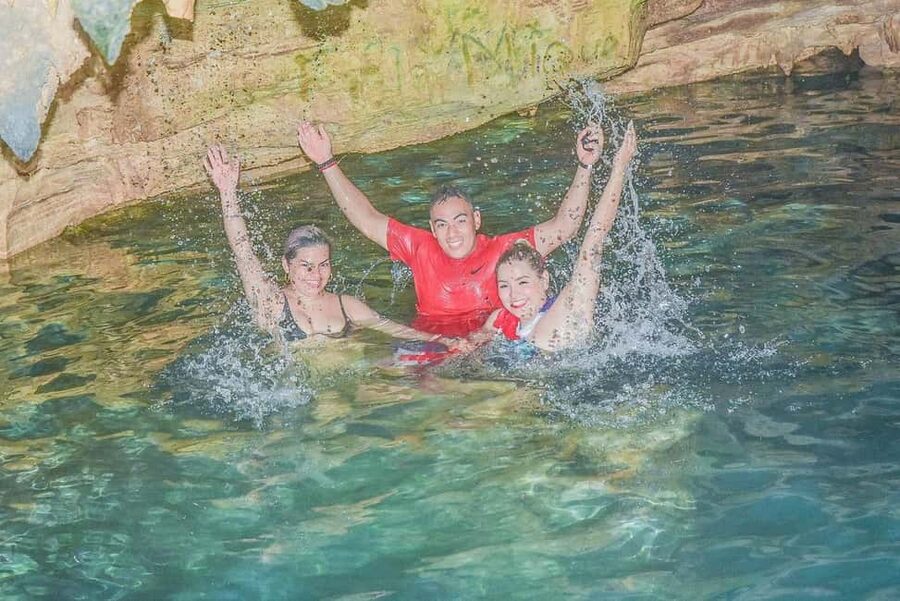 From Bávaro: Double Buggy Tour to Macao Beach and Cenote - The Taino cave cenote and its cool water