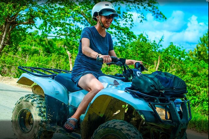 Half Day ATV Adventure Water Cave Authentic Eco Tour At PuntaCana - Riding through dusty roads and muddy puddles