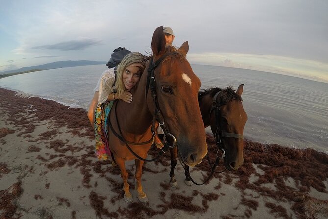 Horseback “SPECIAL”- Negril’s Beach Ride N’ Swim with Free photos/videos - The one-mile private beach ride