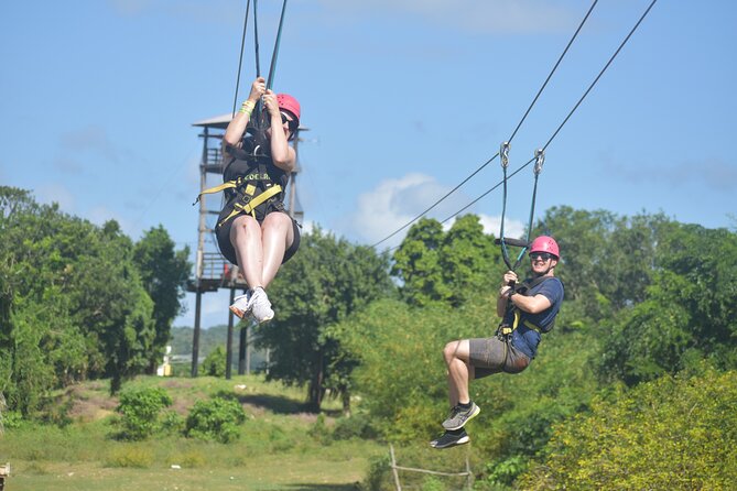 Jamwest ATV Off-Road Adventure & Zipline Combo in Negril - Eight zip lines through the forest canopy