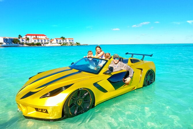 JetCar Bahamas Water Car Experience - A Corvette on the water at Goodmans Bay Beach