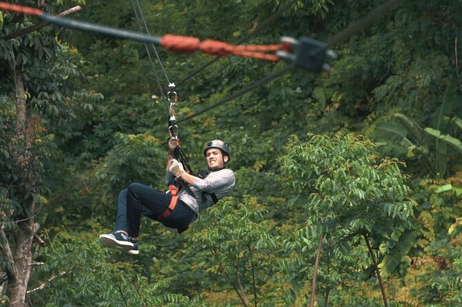 JungleQui Zipline Park at El Yunque National Forest - Safety briefing, harnesses, and the first platform