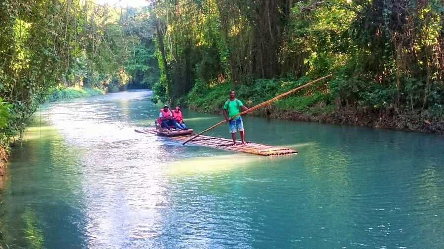 Montego Bay: Bamboo Raft Cruise on the Great River - Swimming and the limestone scrub