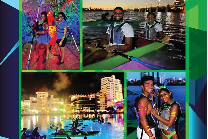 Night Kayak - Condado City Lights Tour - Photos, glow paint, and the social side