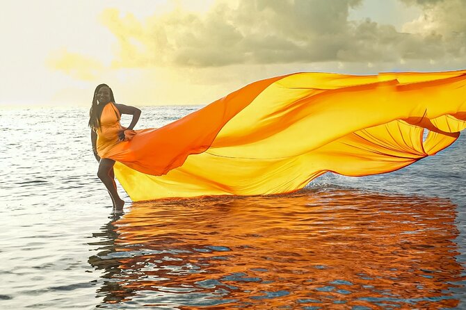 OceanShootJamaica Flying Dress, Montego Bay - About 20 minutes of setup before the photographs