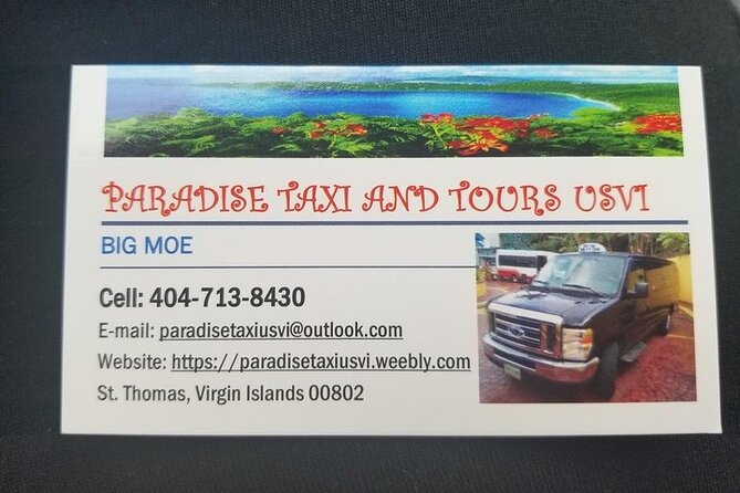 PARADISE TAXI & TOURS USVI-St.Thomas-Airport Transfer to Marriott Frenchman Cove - Extra charges that can change the total
