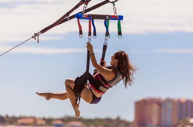 Parasailing in Palm Beach - The water dip is optional, not automatic