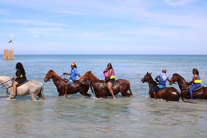 Private Bamboo Rafting and Horseback Riding from Ocho Rios - Horseback riding in the sea at St. Ann’s Bay