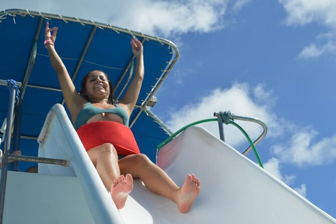Private Party Boat with Slide and chicken skewers at Punta Cana - What the $750 price really covers