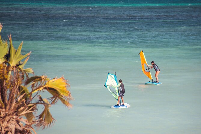Private Windsurfing Lessons in Aruba - Learning the sail, mast, boom, and board