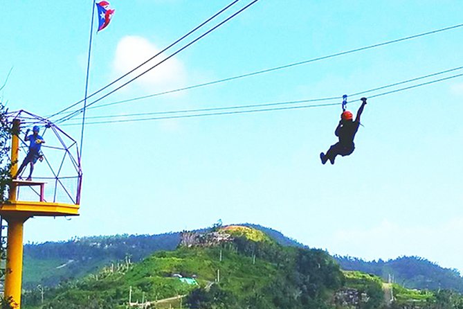 Rainforest Zipline, Luquillo Beach, and Natural Springs Day Trip - Seven ziplines above the El Yunque canopy