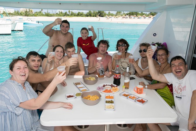 St Maarten Luxury Catamaran Full-Day Group Charter - Tintamarre Island and swimming with turtles