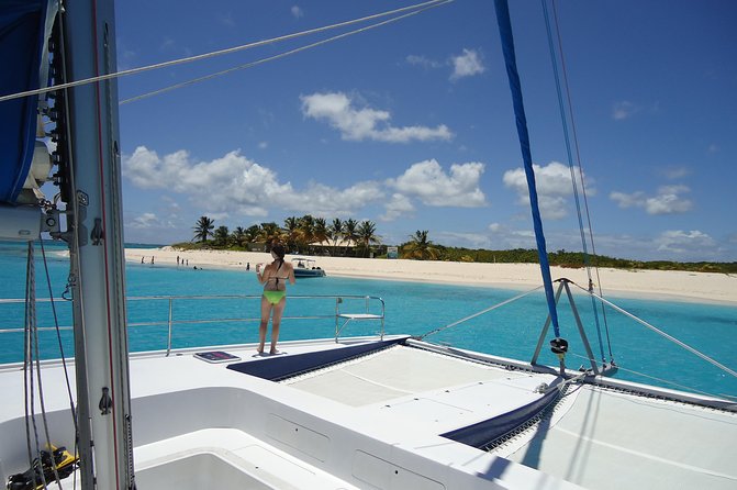 Ultimate Prickly Pear and Anguilla Experience - Sailing toward Prickly Pear with snacks and open water