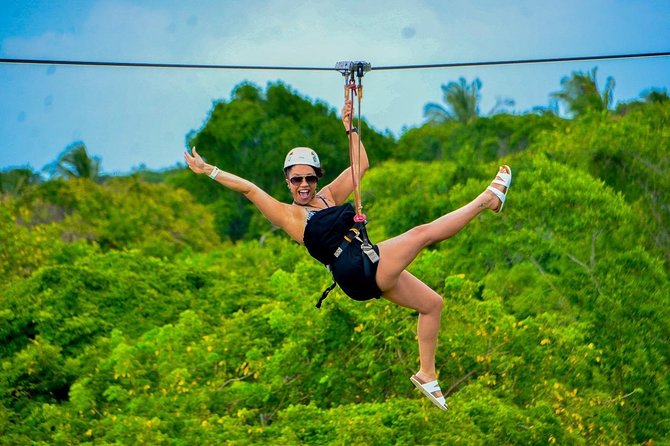 Zipline Mega Splash at Bavaro Adventure Park - Cooling off at the Waterfall Pool